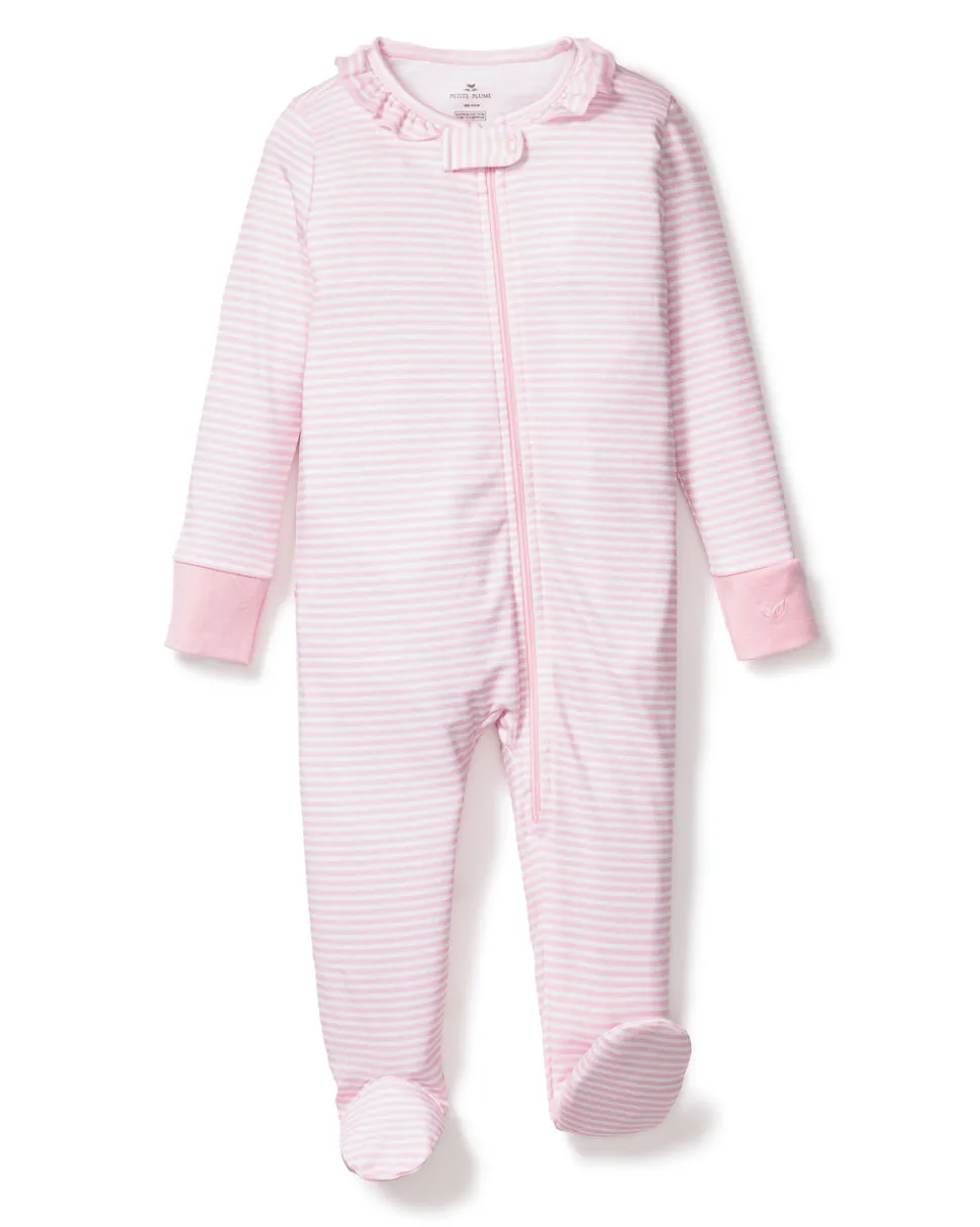 Children’s Pima Snug Fit Pink Stripes Romper