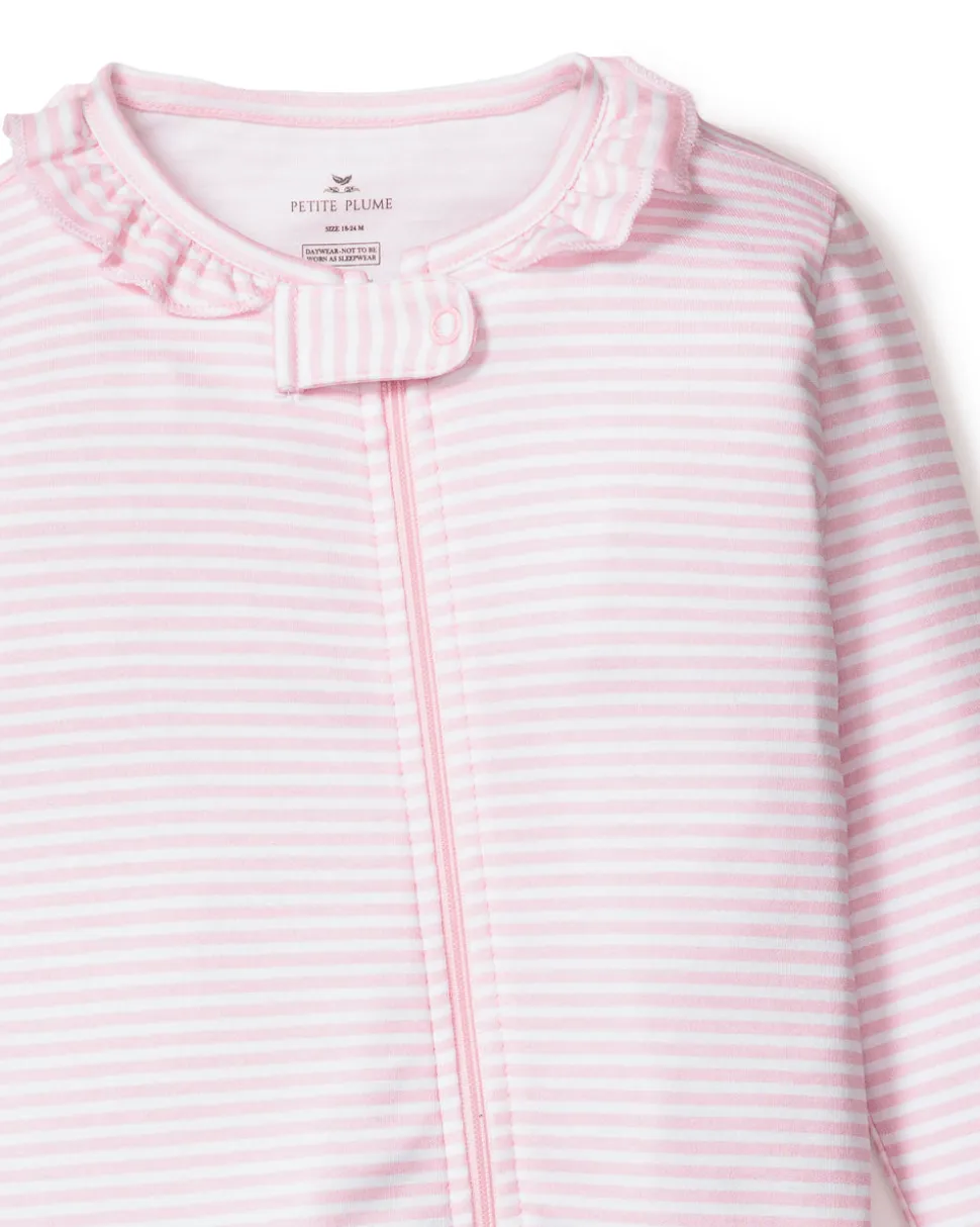 Children’s Pima Snug Fit Pink Stripes Romper