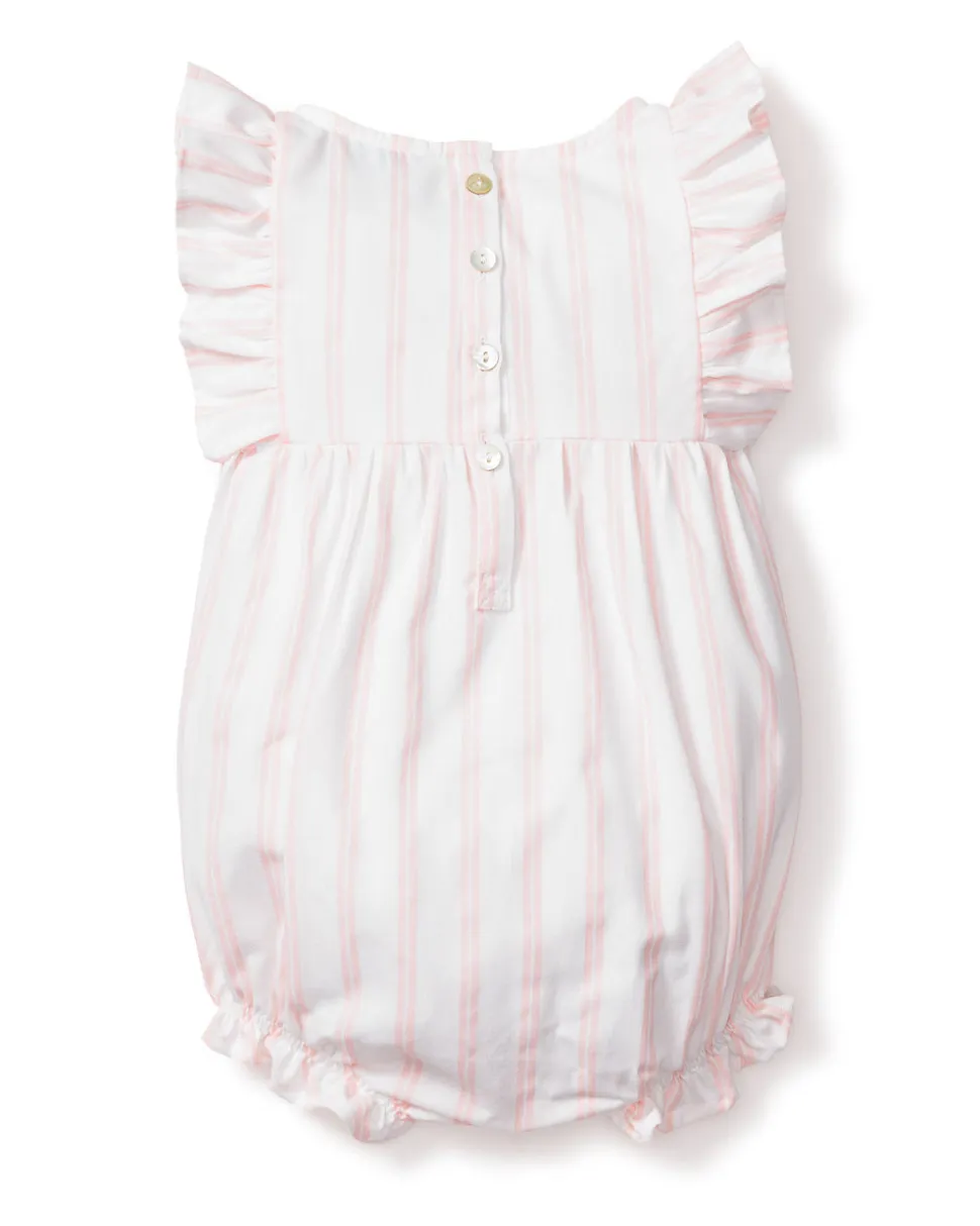 Children’s Pink and White Stripe Ruffled Romper