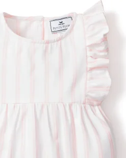Children’s Pink and White Stripe Ruffled Romper
