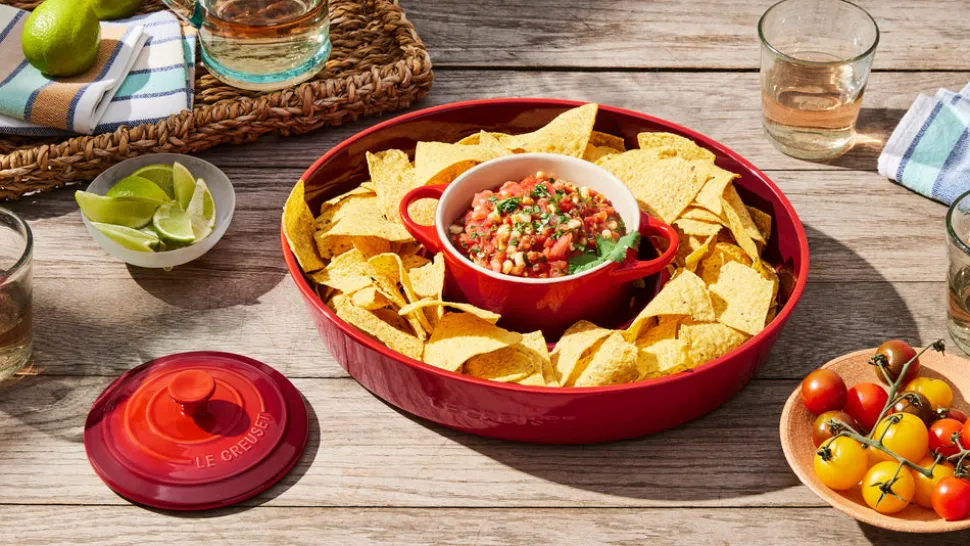 Chip and Dip Platter in Cerise