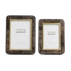 Chiseled Bone Photo Frame, Set of 2