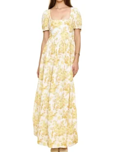 Chloe Maxi Dress in Yellow Floral