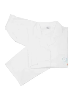 Christine White Cotton Long Sleeve Pajama Set