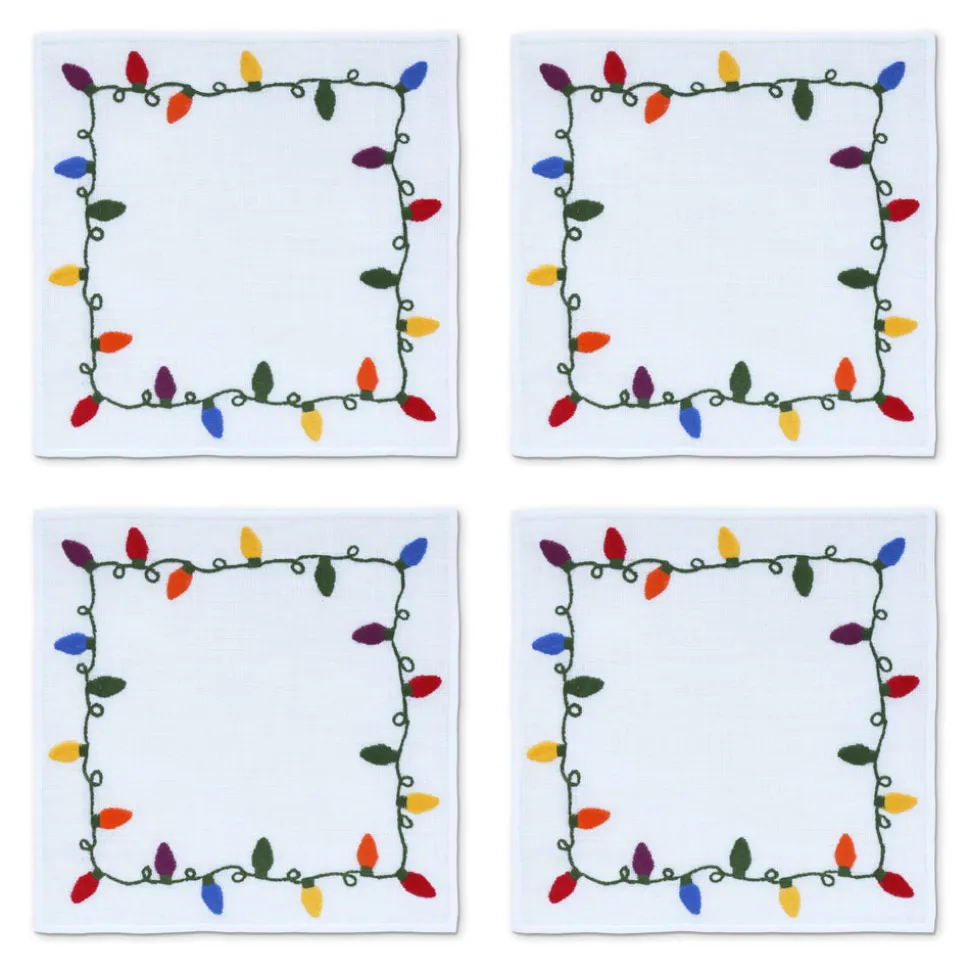 Christmas Lights Cocktail Napkins, Set of 4