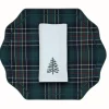 Christmas Tree Napkin and Tartan Stucco Placemat, Set of 2