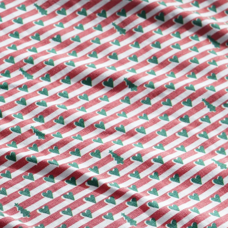 Christmas Tree Stripe Two-Piece Kids Henley Pajamas