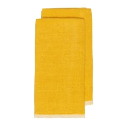 Chunky Linen Towels in Mustard, Set of 2