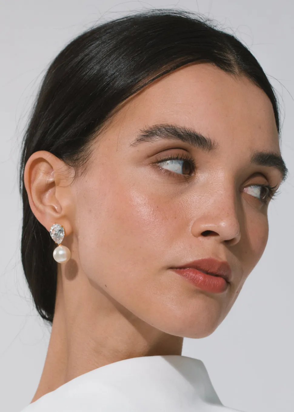 Cimone Earrings in Crystall & Antique Gold