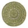 Circolo Abaca Round Placemat in in Olive Green, Set of 4