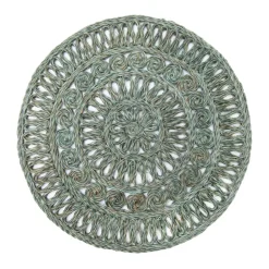 Circolo Abaca Round Placemat in Aqua, Set of 4