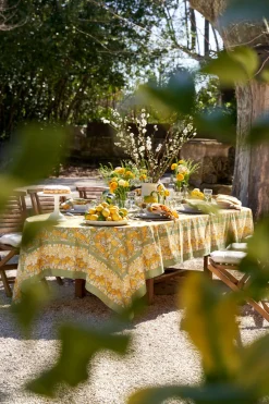 Citron Tablecloth in Vert & Yellow