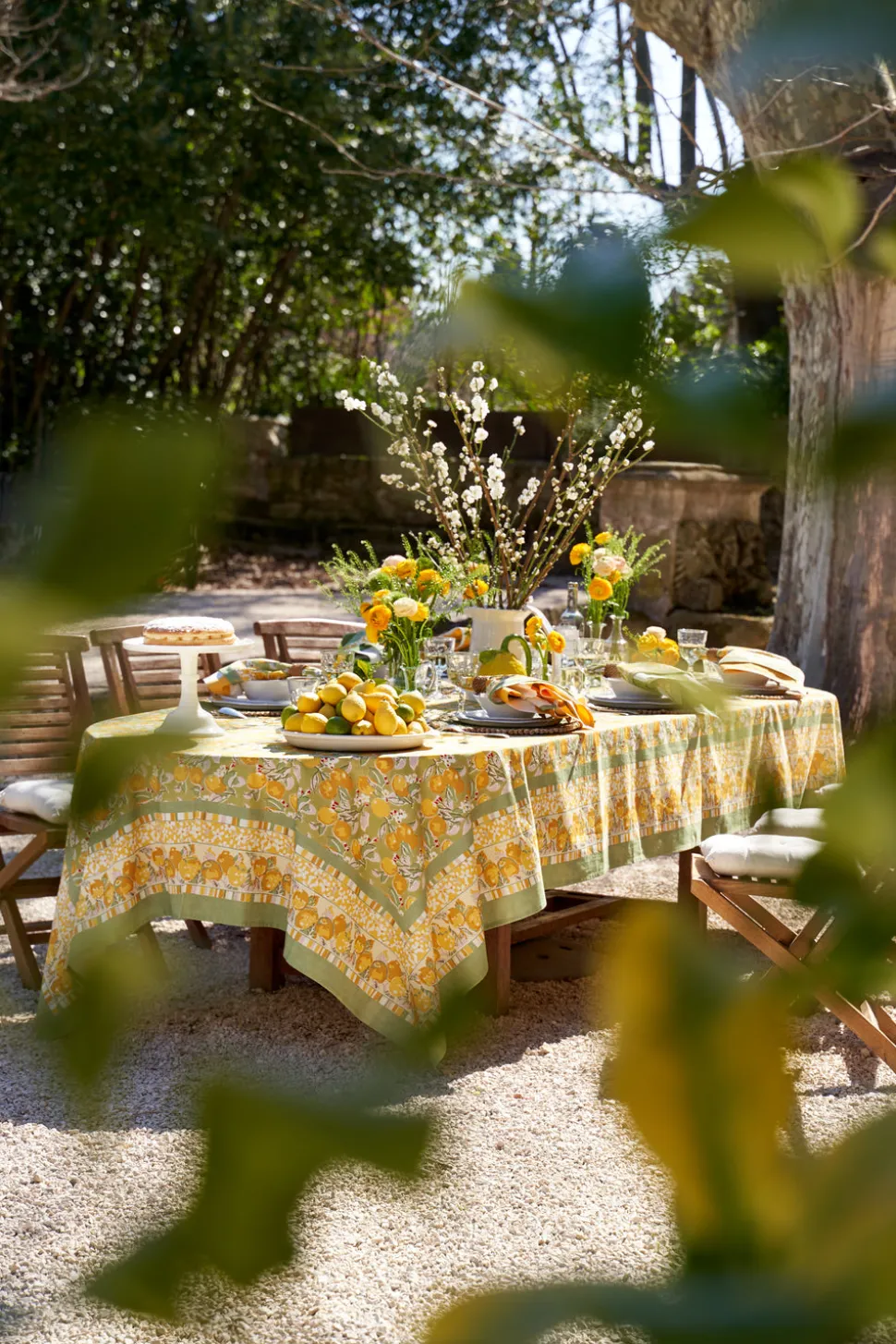 Citron Tablecloth in Vert & Yellow