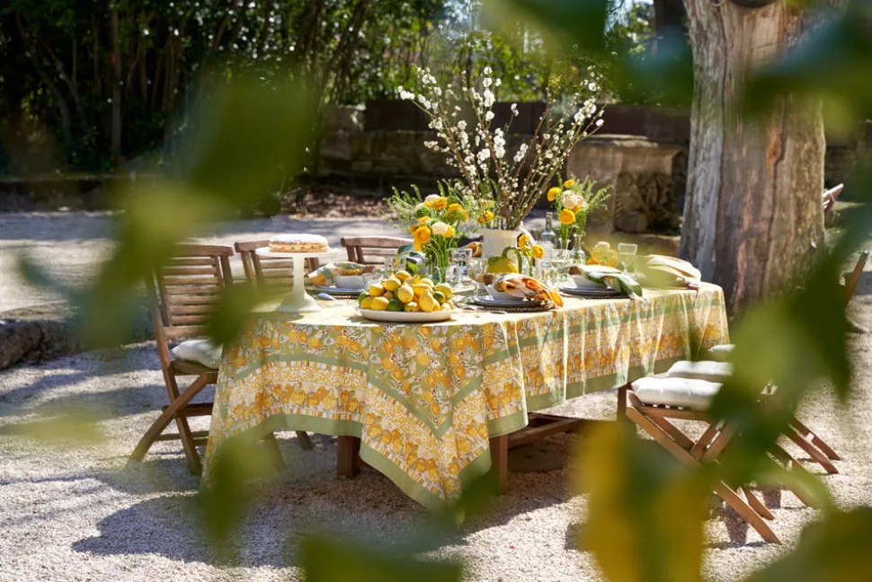 Citron Tablecloth in Vert & Yellow