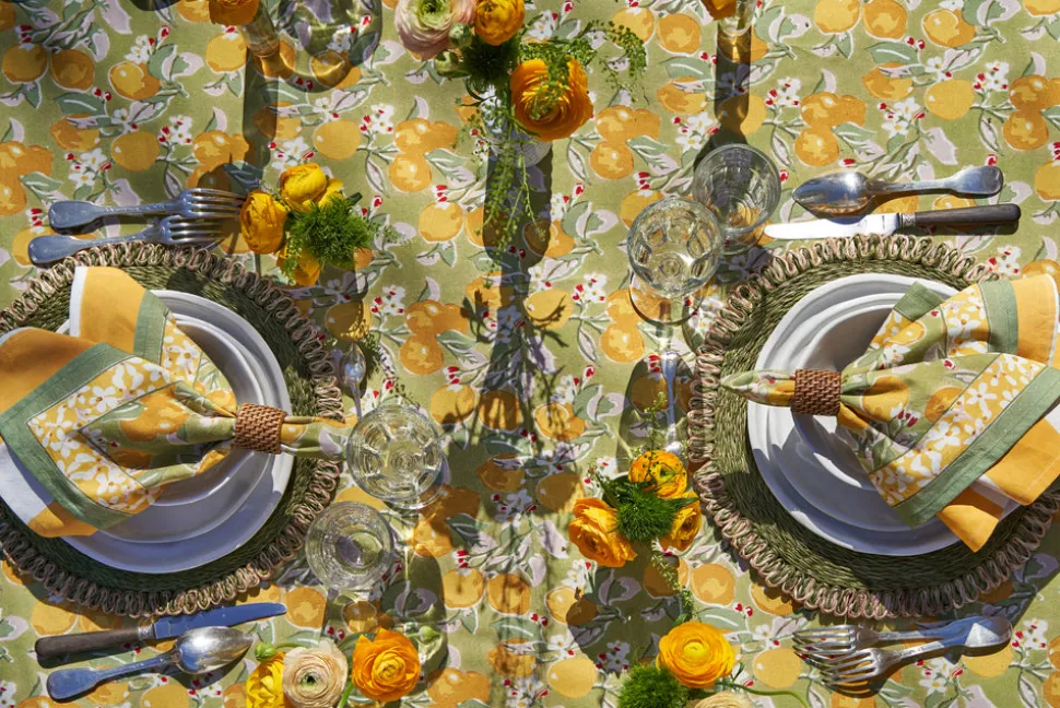Citron Tablecloth in Vert & Yellow