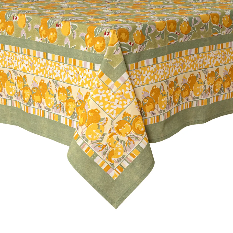 Citron Tablecloth in Vert & Yellow