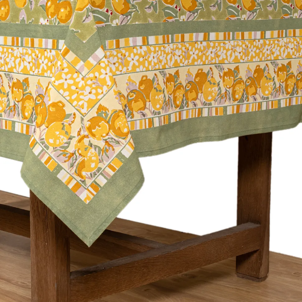 Citron Tablecloth in Vert & Yellow