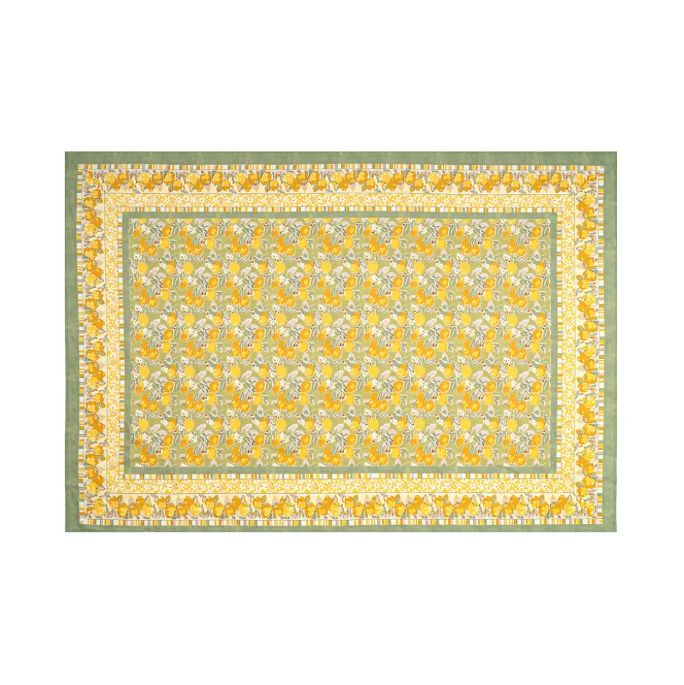 Citron Tablecloth in Vert & Yellow