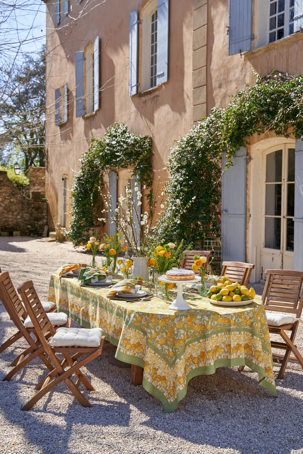 Citron Tablecloth in Vert & Yellow