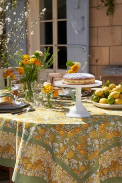 Citron Tablecloth in Vert & Yellow