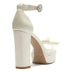 Clarita Bridal Platform Bridal 120 in Satin Bianco