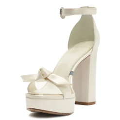Clarita Bridal Platform Bridal 120 in Satin Bianco