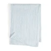 Classic Combed Cotton Cable Knit Baby Blanket in Pearl Blue