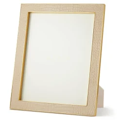 Classic Croc Leather Frame, Fawn