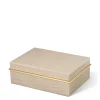 Classic Croc Leather Small Box in Fawn
