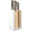 Classic Designer Knife Block Set in Velvet Oyster, Set of 8