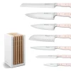 Classic Designer Knife Block Set in Pink Himalayan Salt, Set of 8