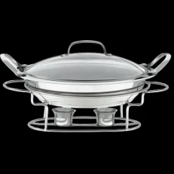 Classic Entertaining Collection 11" Round Buffet Server in Stainless Steel