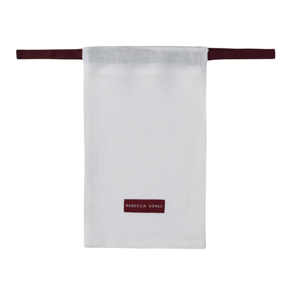 Classic Hemstitch Linen Cocktail Napkin, White