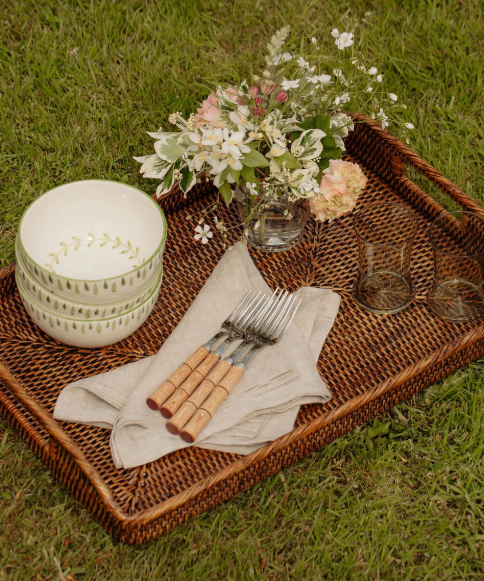 Classic Hemstitch Linen Napkin in Natural