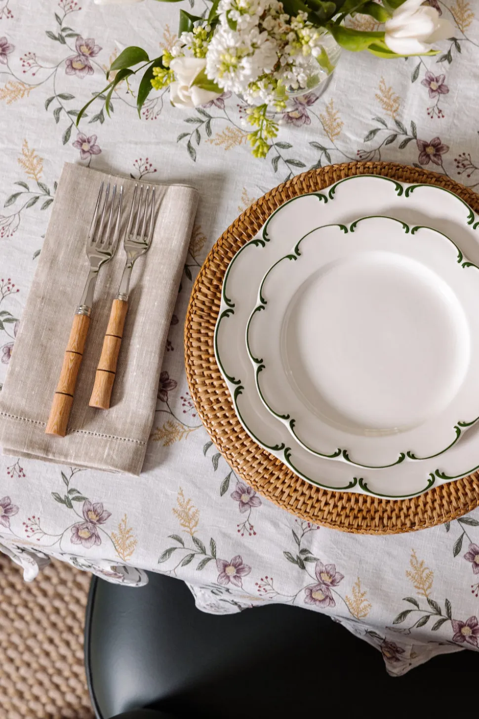 Classic Hemstitch Linen Napkin in Natural