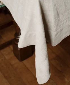 Classic Hemstitch Linen Tablecloth in Natural