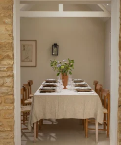 Classic Hemstitch Linen Tablecloth in Natural