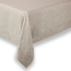 Classic Hemstitch Linen Tablecloth in Natural