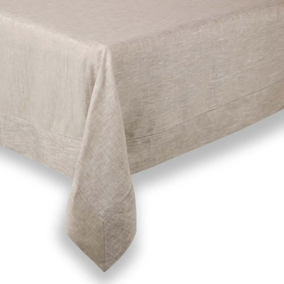 Classic Hemstitch Linen Tablecloth in Natural
