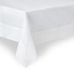 Classic Hemstitch Linen Tablecloth, White