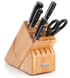 Classic Knife Block Set in Black, Set of 7
