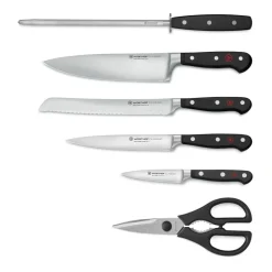 Classic Knife Block Set in Black, Set of 7