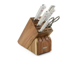 Classic Knife Block Set in White, Set of 7