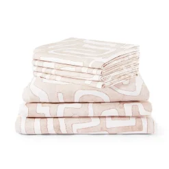 Classic Kuba Cloth Sheet Set in Blush