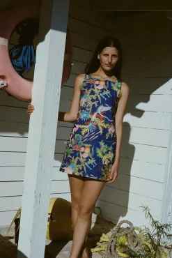 Classic Mini Shift Dress in Blue Under The Sea