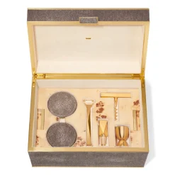 Classic Shagreen Bar Set, Set of 21