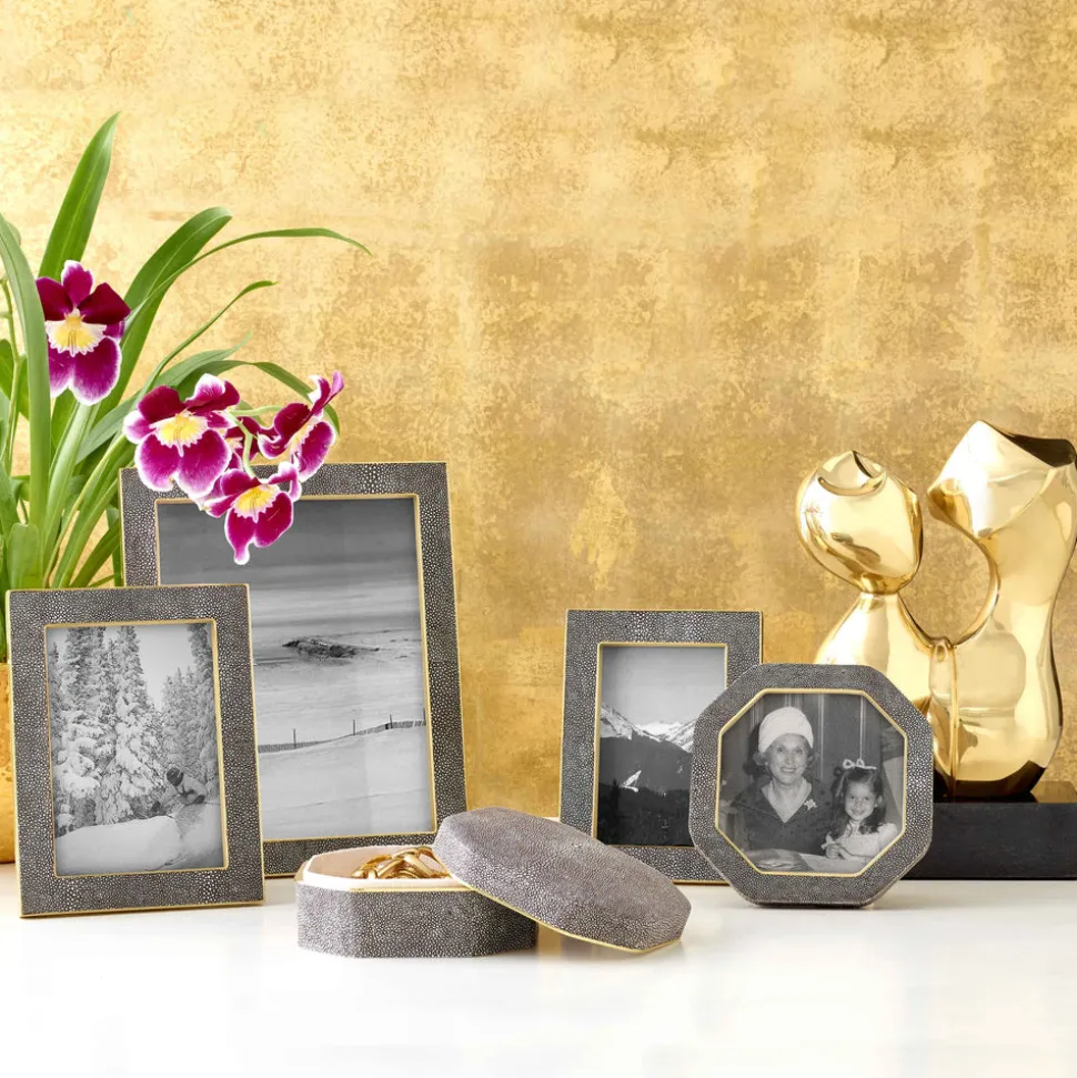 Classic Shagreen Frame, Chocolate