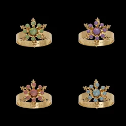 Classic Snowflake Skinny Napkin Rings in Pastel, Set of Four