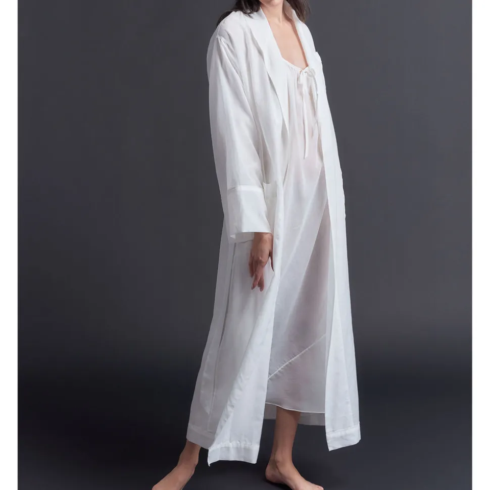 Claudette Pearl Silk Cotton Robe