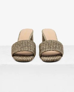 Claudia Grey Raffia Mule